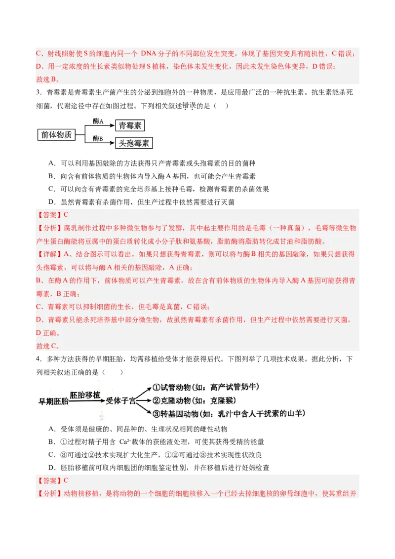 考点通关卷35基因工程（解析版）_2025年新高考资料_一轮复习_2025年高考生物一轮复习考点通关卷（新高考通用）