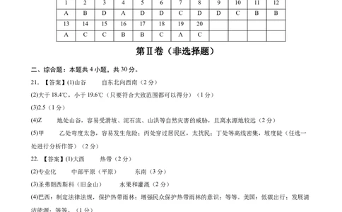 地理（吉林长春卷）（参考答案）_7地理中考复习_赠送：2025中考模拟题_2025年地理一模_地理（吉林长春卷）-2025年中考第一次全真模拟题