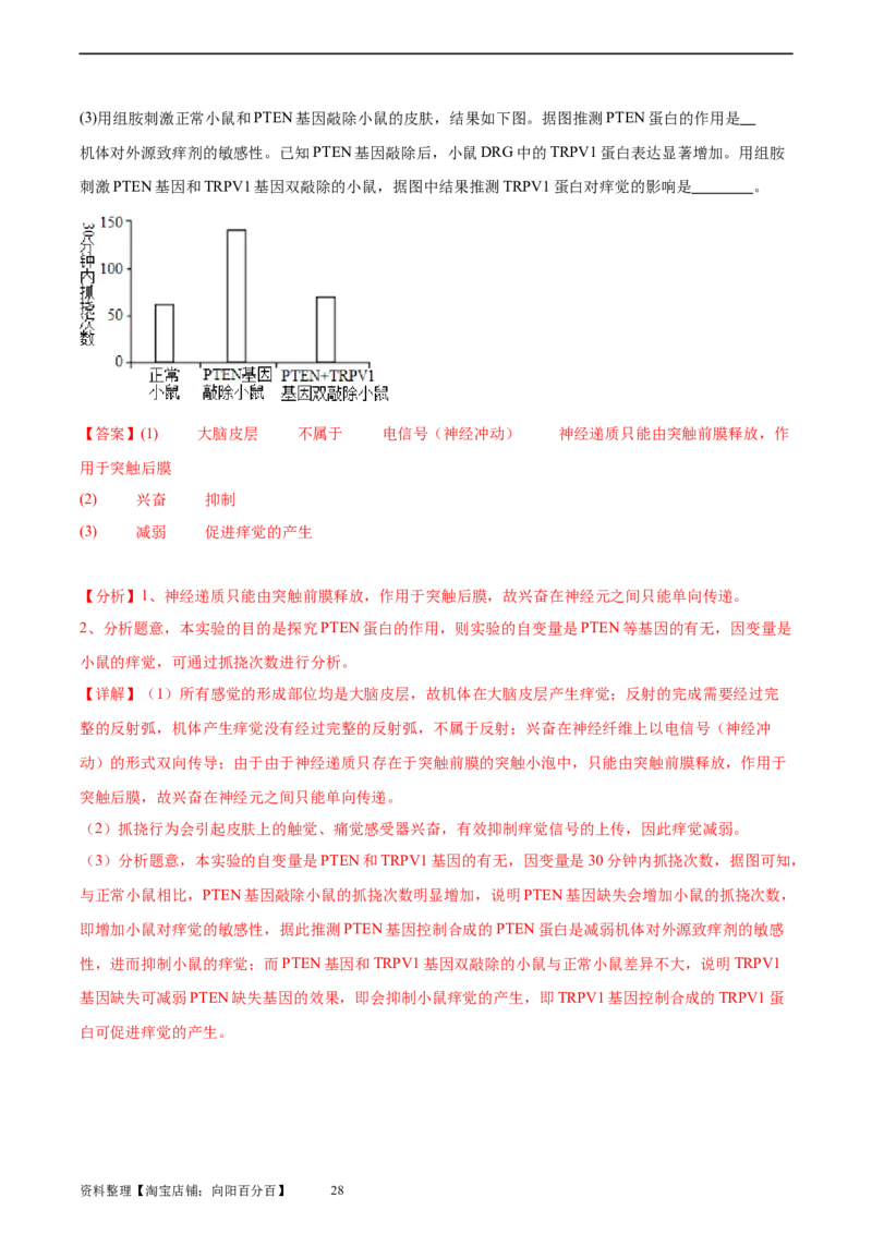 考点通关卷26神经调节（解析版）_新高考复习资料_2024年新高考复习资料_一轮复习资料_完2024年高考生物一轮复习考点通关卷（新高考）_考点通关卷26神经调节