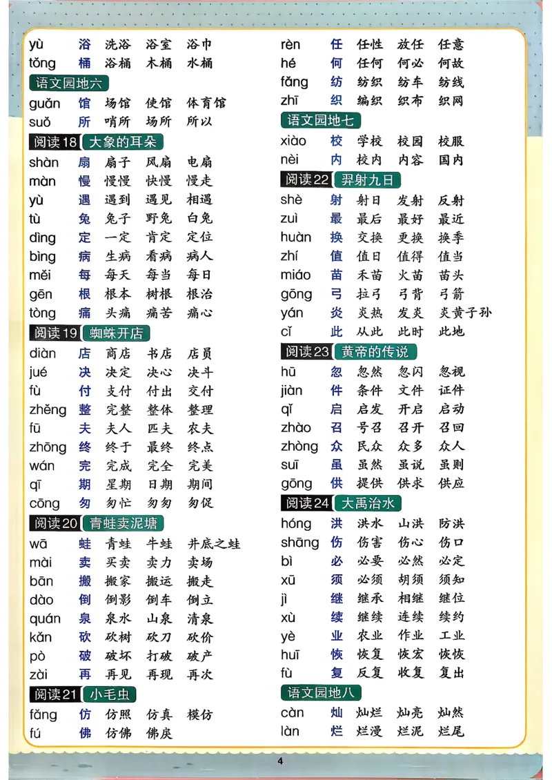 二下语文知识速记卡_26春《小学学霸作业本》_26春学霸作业本语文1-6_26春《小学学霸作业本》语文2下