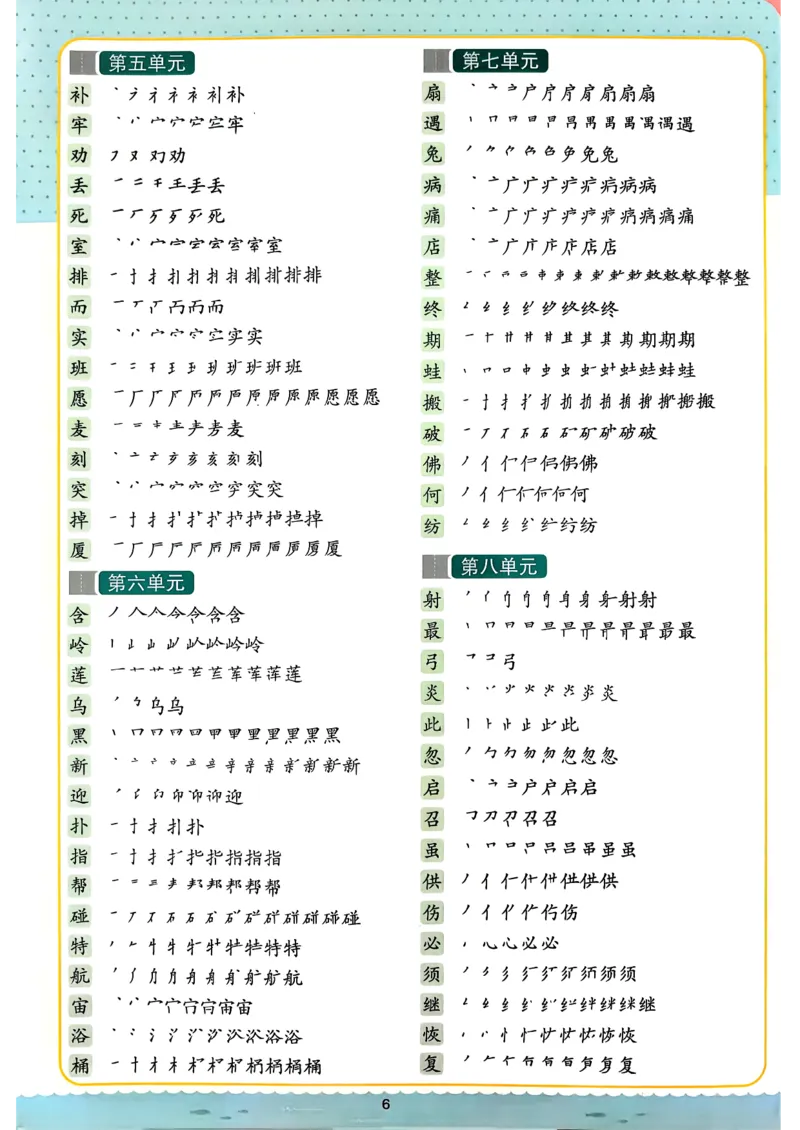 二下语文知识速记卡_26春《小学学霸作业本》_26春学霸作业本语文1-6_26春《小学学霸作业本》语文2下