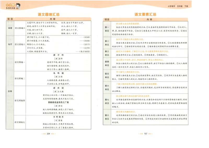 五年级语文下册人教版26春《53天天练》课堂笔记_2026春季学期_26春53天天练_26春53天天练语文1-6下完整版全套_五年级语文下册人教版26春《53天天练》