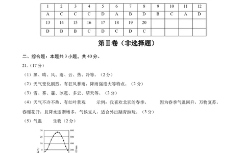 地理（北京卷）（参考答案）_7地理中考复习_赠送：2025中考模拟题_2025年地理二模_地理（北京卷）-2025年中考第二次全真模拟题