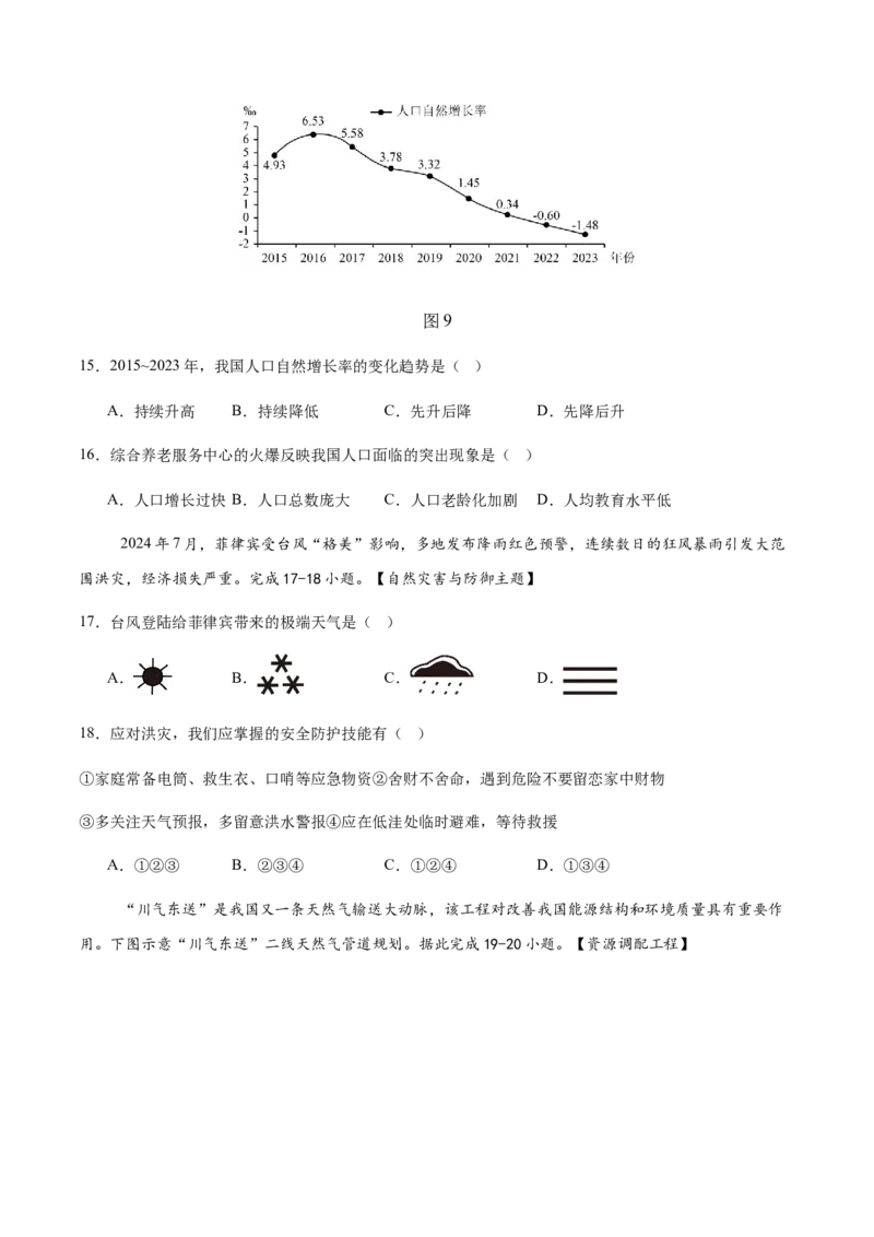 地理（广东省卷）（考试版）_7地理中考复习_赠送：2025中考模拟题_2025年地理二模_地理（广东省卷）-2025年中考第二次全真模拟题_地理（广东省卷）-2025年中考第二次全真模拟题