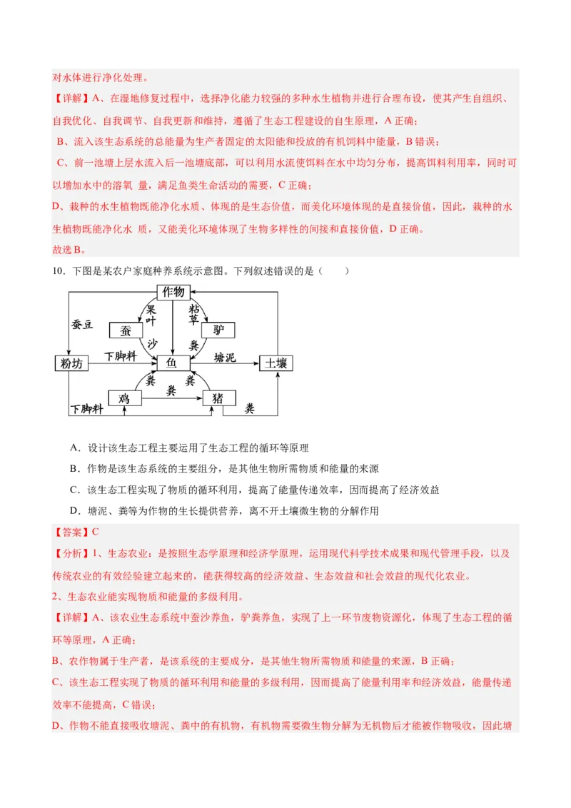 考点通关卷33人与环境、生态工程（解析版）_2025年新高考资料_一轮复习_2025年高考生物一轮复习考点通关卷（新高考通用）