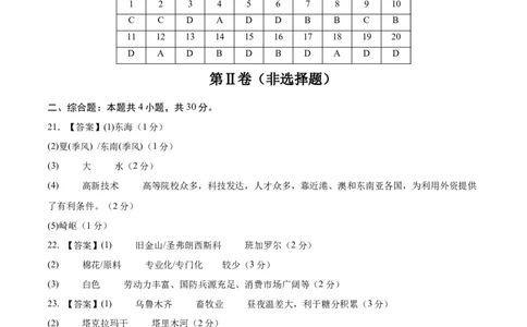地理（吉林卷）（参考答案）（需要分值）_7地理中考复习_赠送：2025中考模拟题_2025年地理二模_地理（吉林卷）-2025年中考第二次全真模拟题