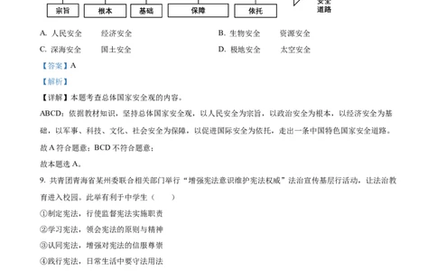 精品解析：2024年青海省中考道德与法治真题（解析版）_new_9道法中考复习_2025中考复习资料_中考真题（近三年）_2024年中考政治真题