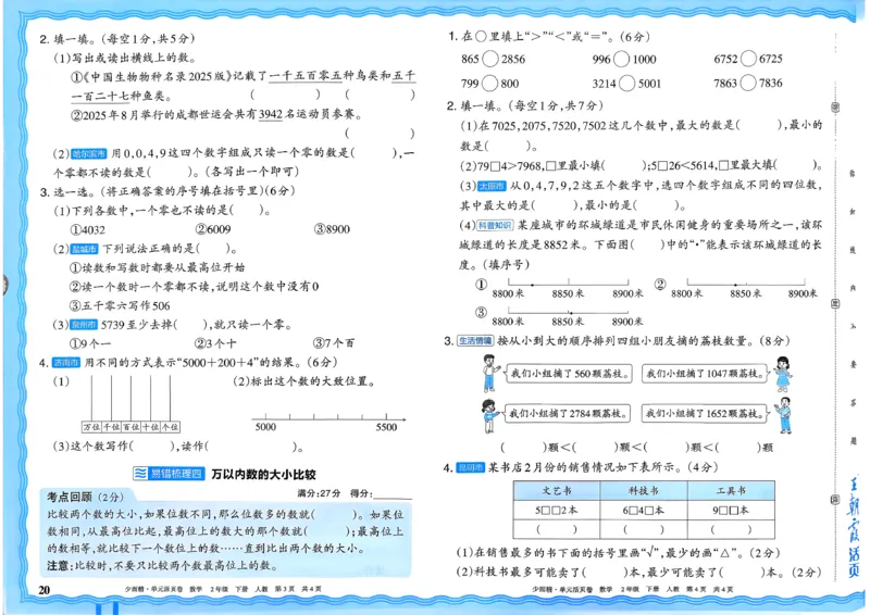 二下数学人教_2026春季学期_王朝霞2026版《单元活页卷》（语数英）（1-6下）_数学《王朝霞单元活页卷》人教26春