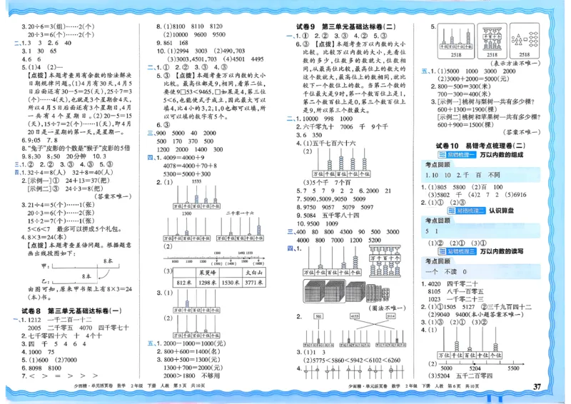 二下数学人教_2026春季学期_王朝霞2026版《单元活页卷》（语数英）（1-6下）_数学《王朝霞单元活页卷》人教26春