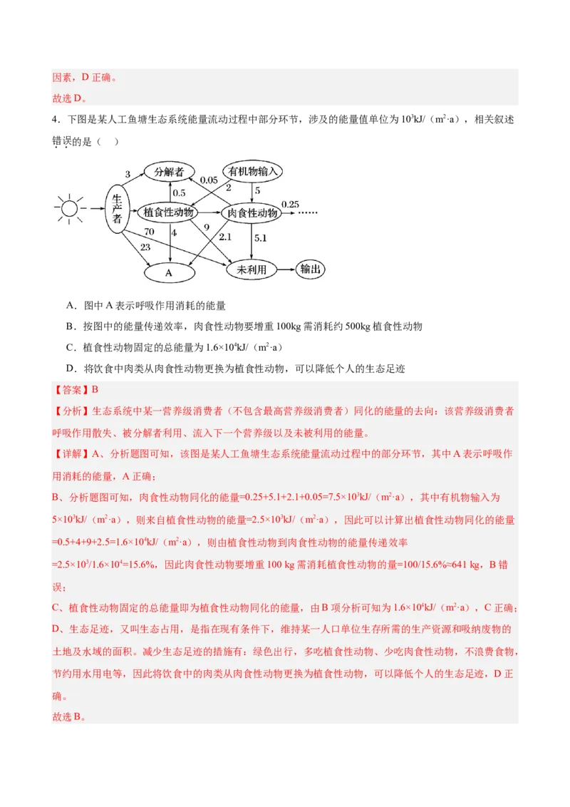考点通关卷32生态系统的功能（解析版）_2025年新高考资料_一轮复习_2025年高考生物一轮复习考点通关卷（新高考通用）