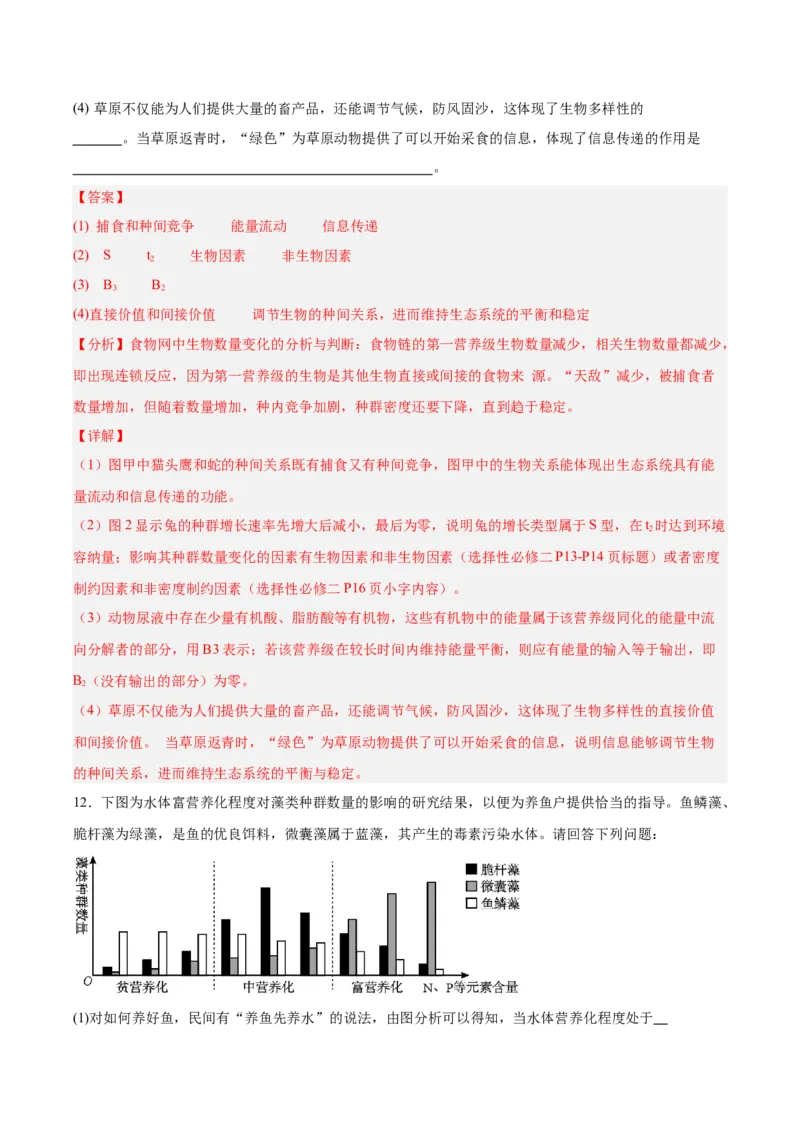 考点通关卷32生态系统的功能（解析版）_2025年新高考资料_一轮复习_2025年高考生物一轮复习考点通关卷（新高考通用）