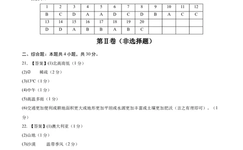 地理（吉林长春卷）（参考答案）_7地理中考复习_赠送：2025中考模拟题_2025年地理押题预测_地理（吉林长春卷）-2025年中考押题预测卷