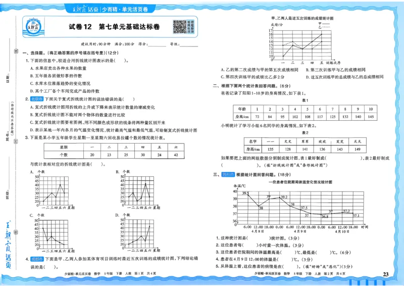 五下数学人教_2026春季学期_王朝霞2026版《单元活页卷》（语数英）（1-6下）_数学《王朝霞单元活页卷》人教26春