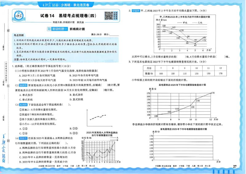 五下数学人教_2026春季学期_王朝霞2026版《单元活页卷》（语数英）（1-6下）_数学《王朝霞单元活页卷》人教26春