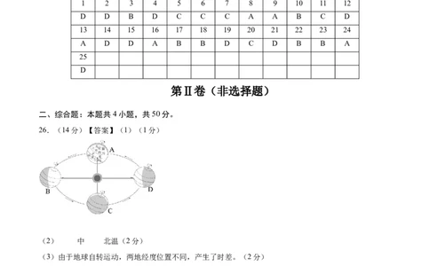 地理（山东济南卷）（参考答案）（需要分值）_7地理中考复习_赠送：2025中考模拟题_2025年地理一模_地理（山东济南卷）-2025年中考第一次全真模拟题