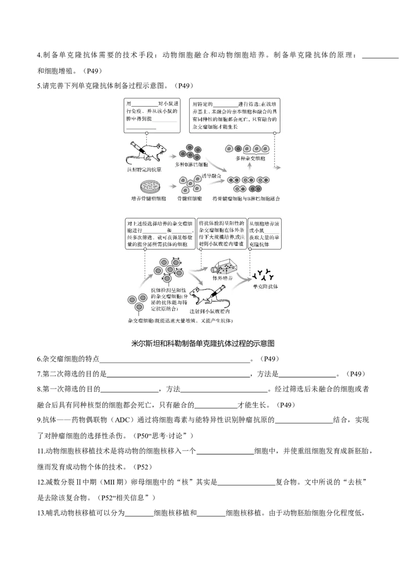 考点通关卷36细胞工程和胚胎工程（原卷版）_2025年新高考资料_一轮复习_2025年高考生物一轮复习考点通关卷（新高考通用）