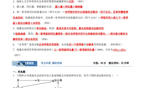 考点通关卷33生态系统的功能（解析版）_新高考复习资料_2024年新高考复习资料_一轮复习资料_完2024年高考生物一轮复习考点通关卷（新高考）_考点通关卷33生态系统的功能