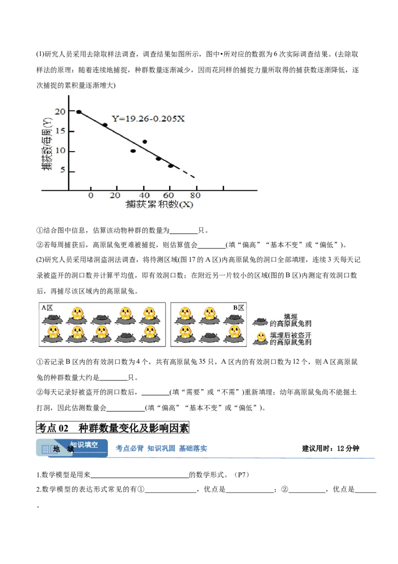 考点通关卷30种群和群落（原卷版）_2025年新高考资料_一轮复习_2025年高考生物一轮复习考点通关卷（新高考通用）