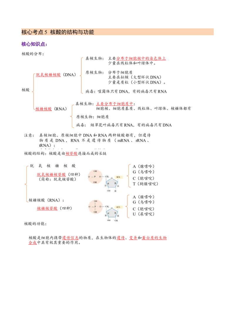 解密01组成细胞的元素与化合物（讲义）（教师版）_通用版（老高考）复习资料_2023年复习资料_二轮复习_高频考点解密2023年高考生物二轮复习讲义+分层训练（全国通用）