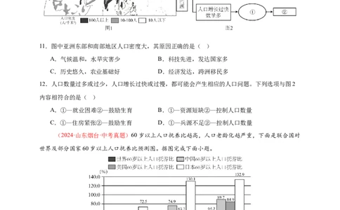好题汇编2024年中考地理真题分类汇编05居民与聚落、发展与合作（原卷版）_7地理中考复习_2025中考复习资料_备战20252024年中考地理真题分类汇编