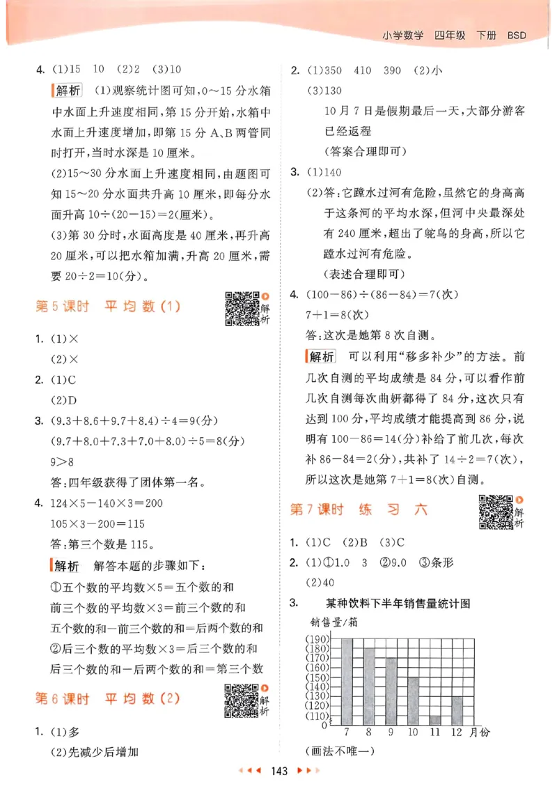 北师数学答案4下_26春53小学系列合集_1-6年级数学下册北师大版《53天天练》_25春53天天练北师数学4下
