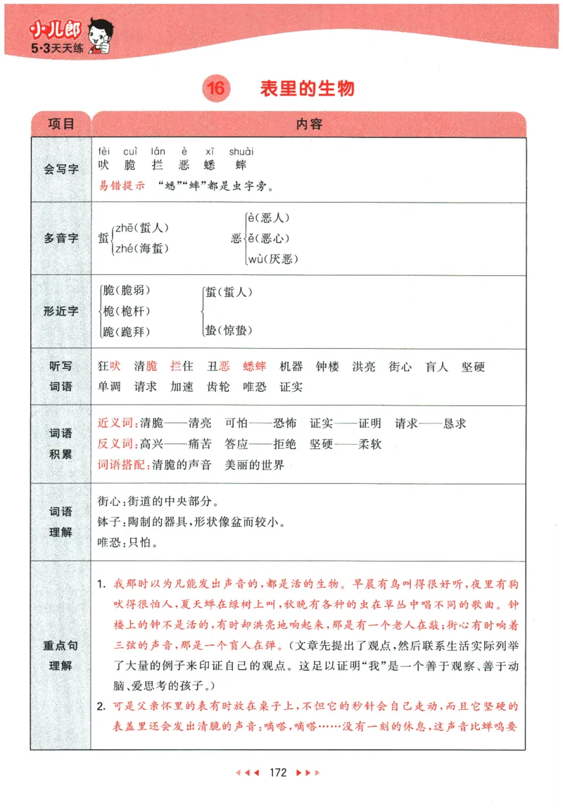 六年级语文下册人教版26春《53天天练》课堂笔记_2026春季学期_26春53天天练_26春53天天练语文1-6下完整版全套_六年级语文下册人教版26春《53天天练》