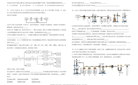 襄阳四中2024级高一年级2月月考化学试题_2025年03月试卷_0314湖北省襄阳市第四中学2024-2025学年高一下学期2月月考