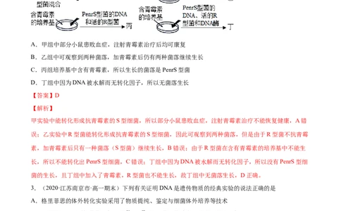 解密10遗传的分子基础（分层训练）（解析版）_新高考复习资料_2021年新高考资料_高频考点解密2021年高考生物二轮复习讲义+分层训练4.7更新