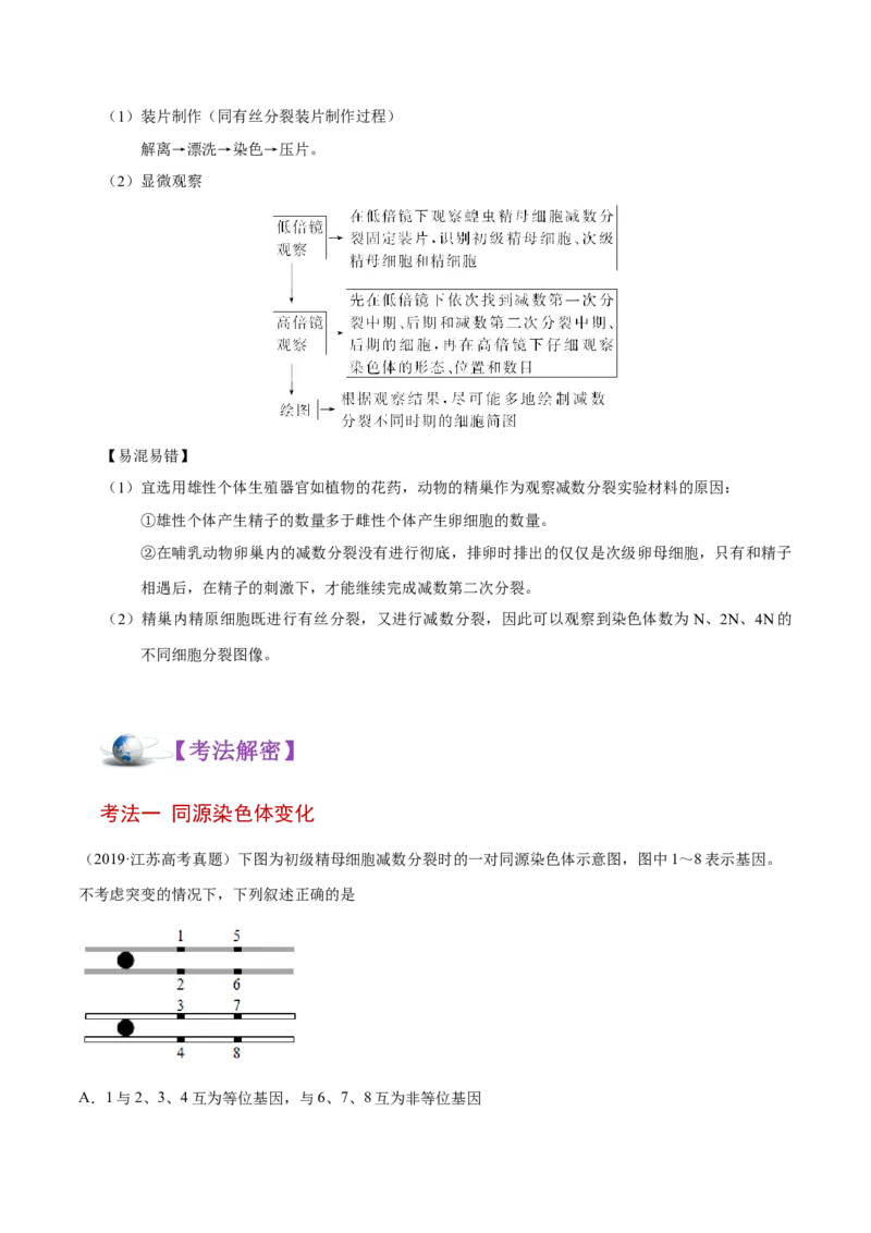 解密08有丝分裂和减数分裂（讲义）-高频考点解密2021年高考生物二轮复习讲义+分层训练_新高考复习资料_2021年新高考资料