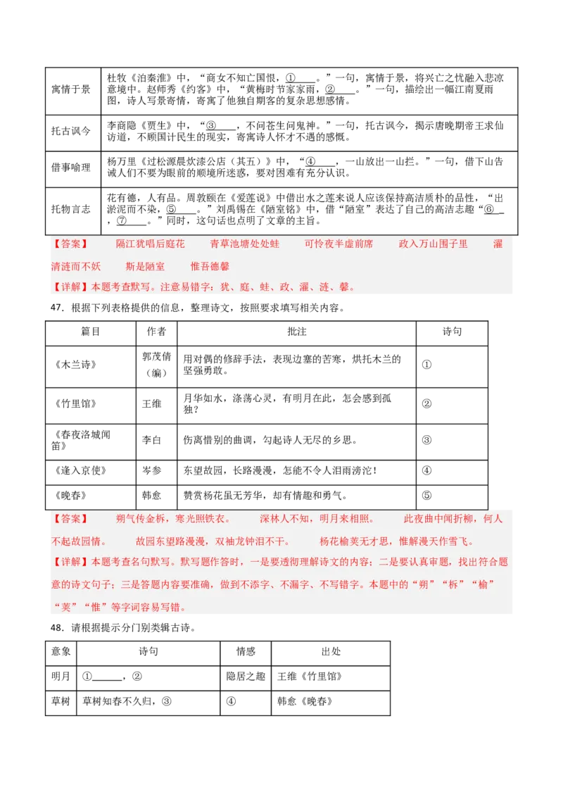 11+七年级下册1-3单元古诗文默写强化训练-2025年中考语文古诗文默写背诵与强化训练_中考复习资料_语数英物化_1语文中考复习_2025年中考资料_2025年中考语文古诗文默写背诵与强化训练
