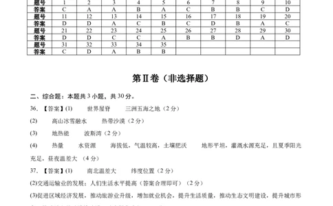 地理（海南卷）（参考答案）_7地理中考复习_赠送：2025中考模拟题_2025年地理二模_地理（海南卷）-2025年中考第二次全真模拟题