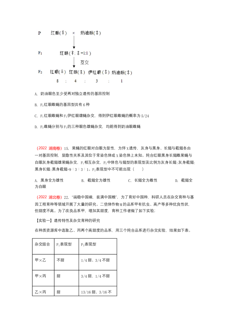 解密06遗传的基本规律（讲义)（学生版）_新高考复习资料_2023年新高考复习资料_二轮复习_高频考点解密2023年高考生物二轮复习讲义+分层训练（全国通用）288808838