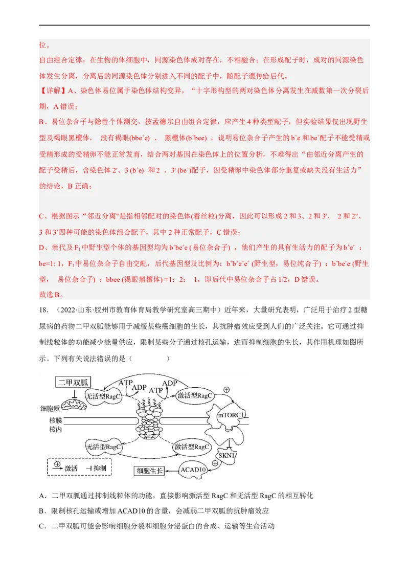 解密09生物的变异（分层训练)（解析版）_通用版（老高考）复习资料_2023年复习资料_二轮复习_高频考点解密2023年高考生物二轮复习讲义+分层训练（全国通用）