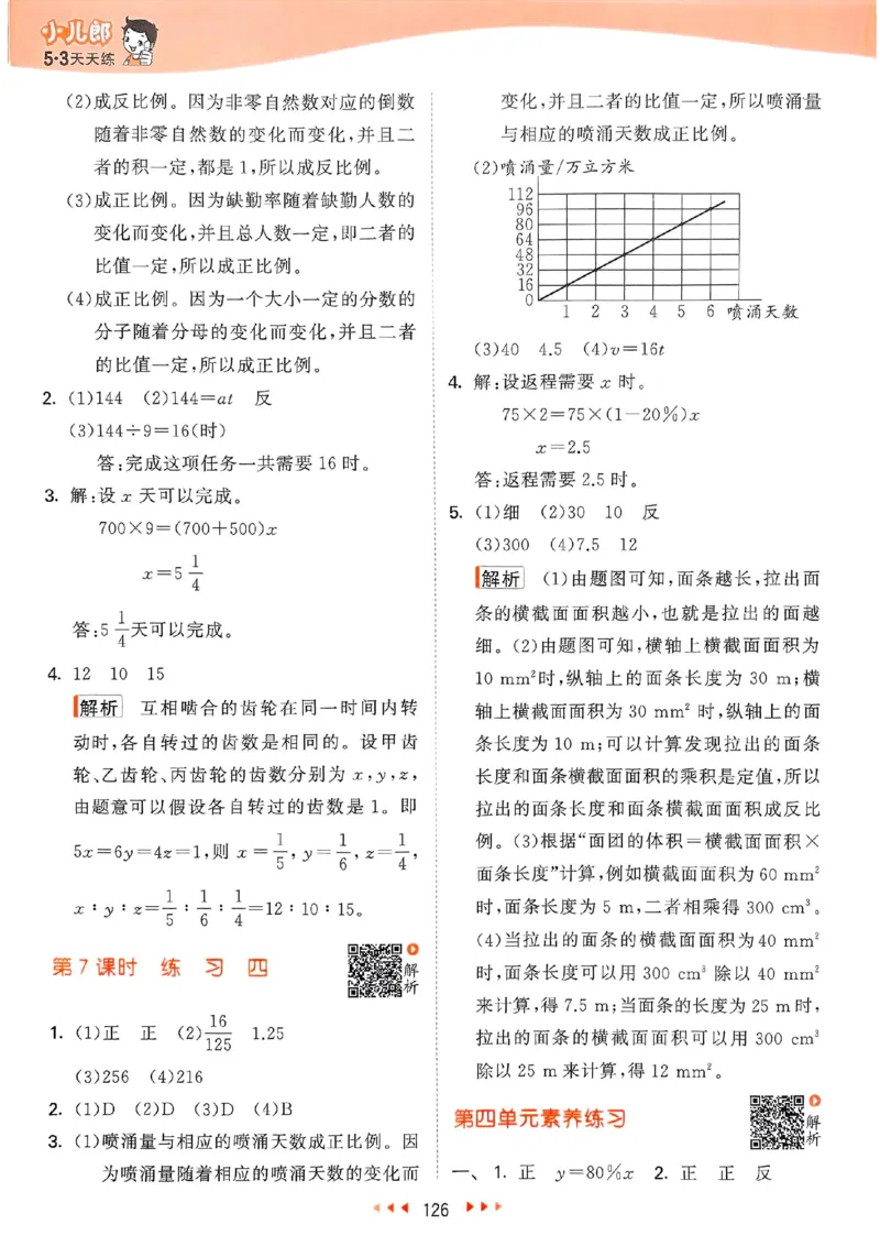 北师数学答案6下_26春53小学系列合集_1-6年级数学下册北师大版《53天天练》_25春53天天练北师数学6下