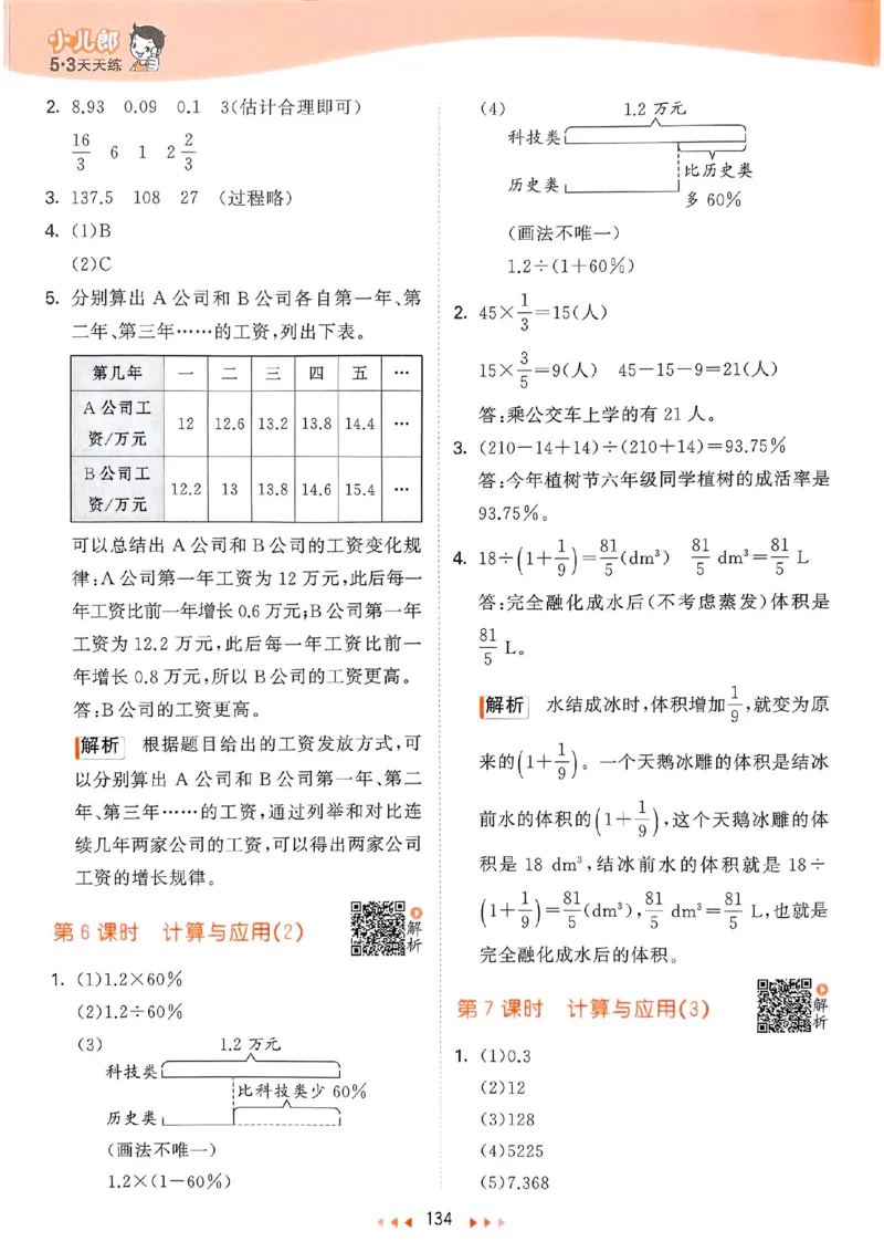 北师数学答案6下_26春53小学系列合集_1-6年级数学下册北师大版《53天天练》_25春53天天练北师数学6下