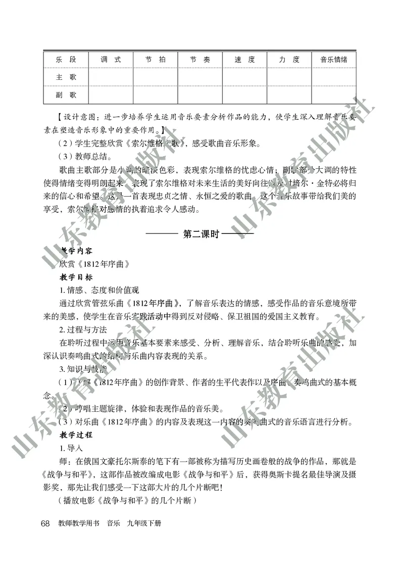（五四学制）音乐教师教学用书9年级下册_电子课本_初中教学用书_鲁教版