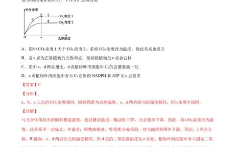 解密07光合作用和呼吸作用的联系及应用（分层训练）（解析版）_新高考复习资料_2021年新高考资料_高频考点解密2021年高考生物二轮复习讲义+分层训练4.7更新