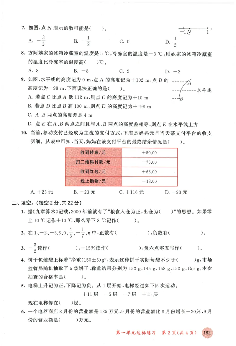 六年级数学下册人教版26春《53天天练》测评卷_2026春季学期_26春53天天练_26春人教版数学1-6年级下册《53天天练》_六年级数学下册人教版26春《53天天练》