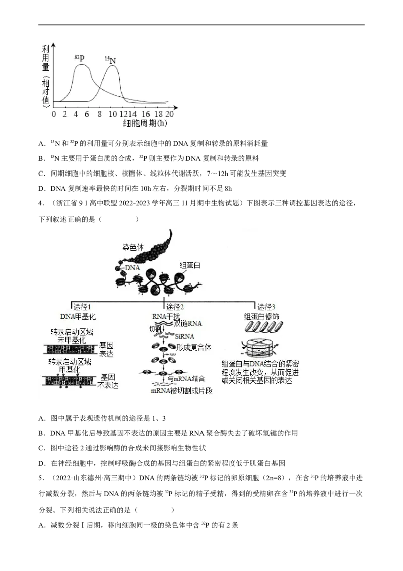 解密08遗传的分子学基础（分层训练)（原卷版）_通用版（老高考）复习资料_2023年复习资料_二轮复习_高频考点解密2023年高考生物二轮复习讲义+分层训练（全国通用）