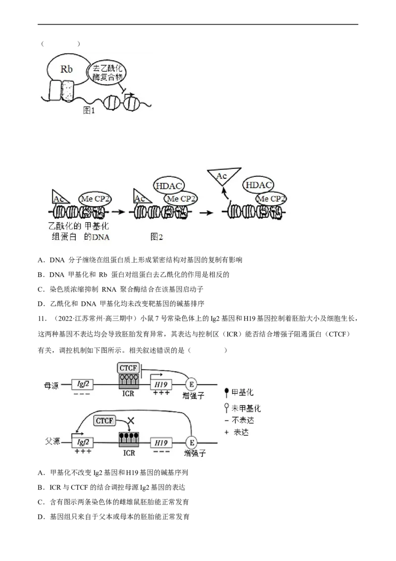 解密08遗传的分子学基础（分层训练)（原卷版）_通用版（老高考）复习资料_2023年复习资料_二轮复习_高频考点解密2023年高考生物二轮复习讲义+分层训练（全国通用）