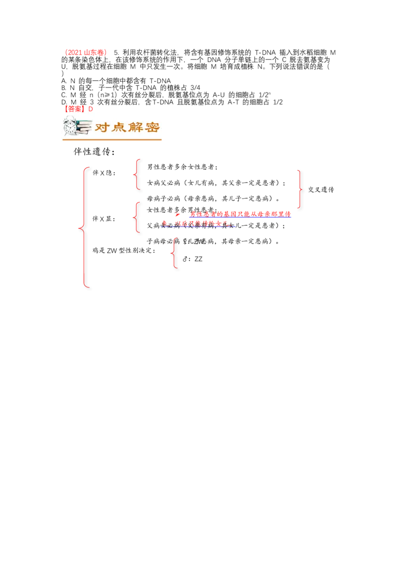 解密07遗传的细胞学基础（讲义)（学生版）_新高考复习资料_2023年新高考复习资料_二轮复习_高频考点解密2023年高考生物二轮复习讲义+分层训练（全国通用）288808838