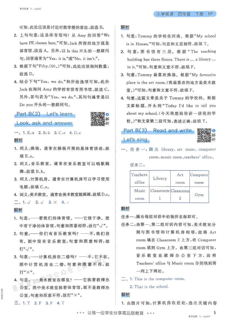 四年级英语下册人教PEP版25春《53天天练》答案_26春53小学系列合集_4-6年级英语下册人教PEP版《53天天练》_四年级英语下册人教PEP版25春《53天天练》