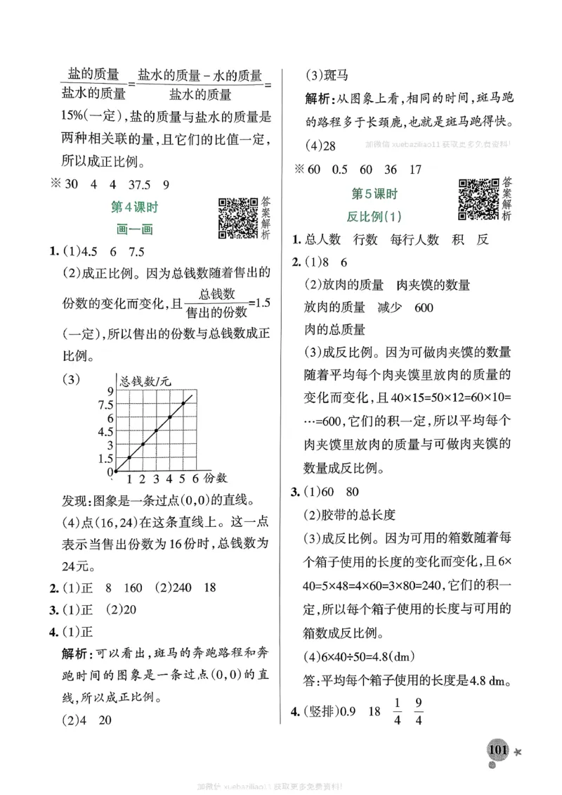 参考答案_26春《小学学霸作业本》_26春学霸作业本数学北师1-6_2026春《小学学霸作业本》数学北师版6下