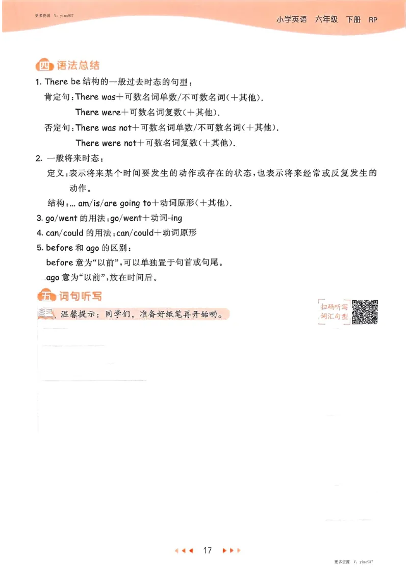 六年级英语下册人教PEP版25春《53天天练》知识清单_26春53小学系列合集_4-6年级英语下册人教PEP版《53天天练》_六年级英语下册人教PEP版25春《53天天练》