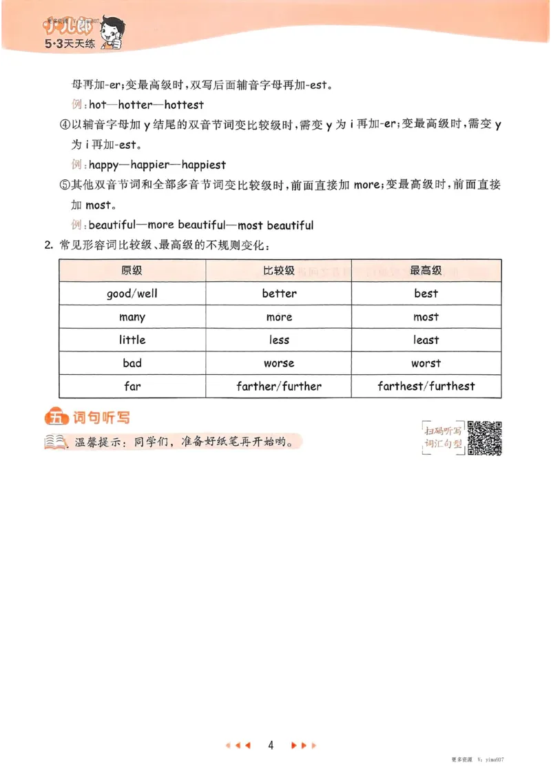 六年级英语下册人教PEP版25春《53天天练》知识清单_26春53小学系列合集_4-6年级英语下册人教PEP版《53天天练》_六年级英语下册人教PEP版25春《53天天练》
