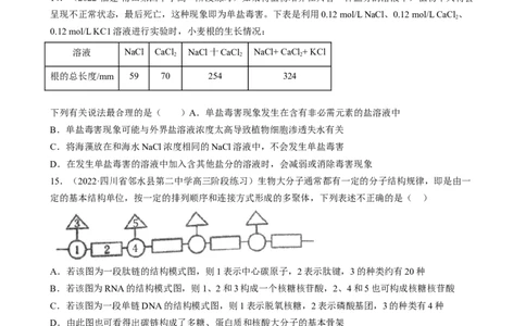 解密01组成细胞的元素与化合物（分层训练）（原卷版）_通用版（老高考）复习资料_2023年复习资料_二轮复习_高频考点解密2023年高考生物二轮复习讲义+分层训练（全国通用）