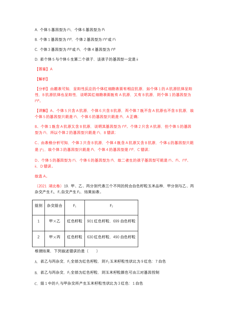 解密06遗传的基本规律（讲义)（教师版）_新高考复习资料_2023年新高考复习资料_二轮复习_高频考点解密2023年高考生物二轮复习讲义+分层训练（全国通用）288808838