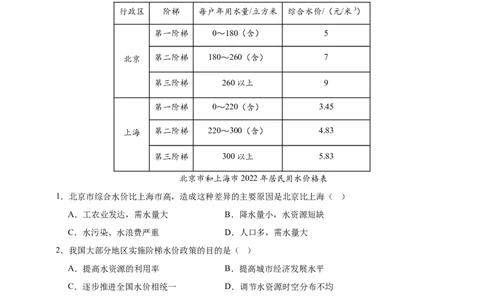 好题汇编2024年中考地理真题分类汇编11我国的自然资源（解析版）_7地理中考复习_2025中考复习资料_备战20252024年中考地理真题分类汇编