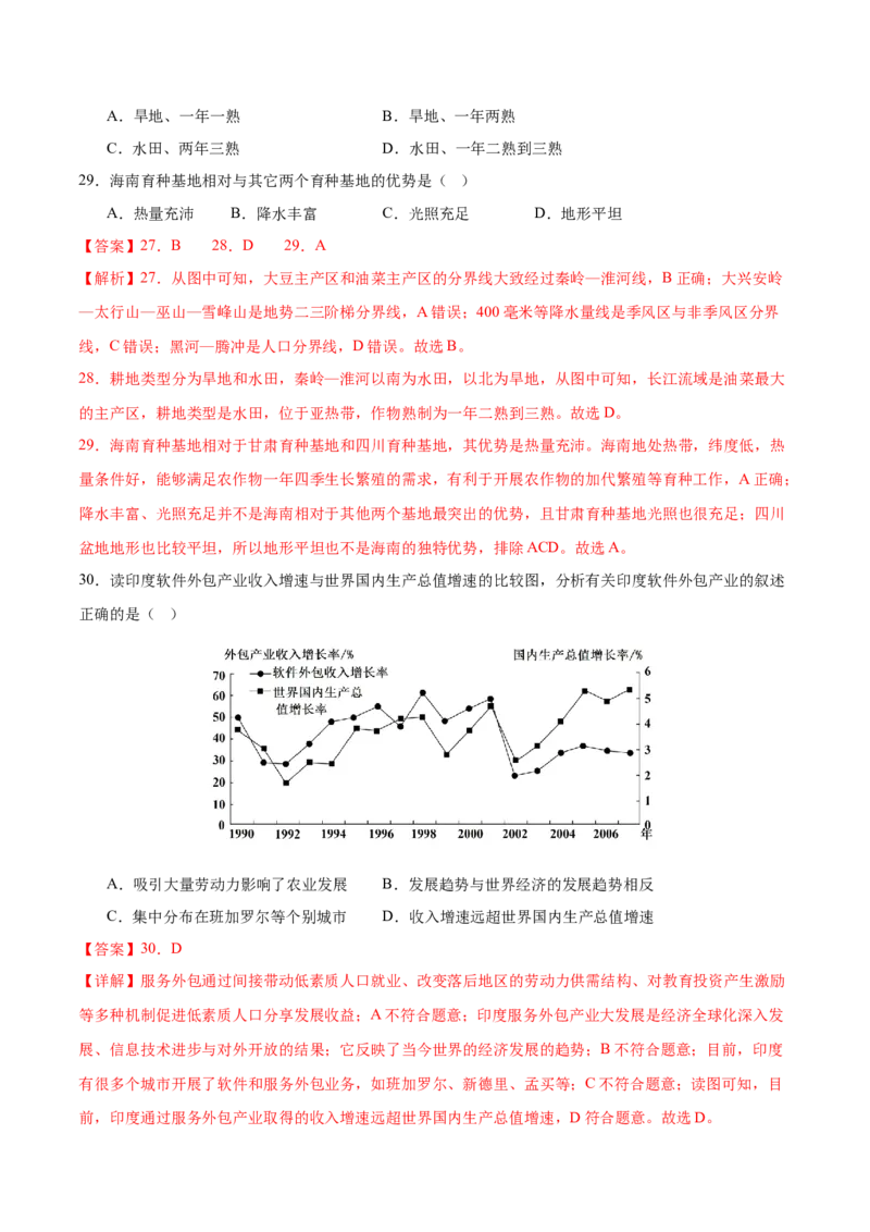 地理（海南卷）（全解全析）_7地理中考复习_赠送：2025中考模拟题_2025年地理二模_地理（海南卷）-2025年中考第二次全真模拟题
