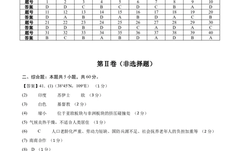 地理（新疆卷）（参考答案）_7地理中考复习_赠送：2025中考模拟题_2025年地理二模_地理（新疆卷）-2025年中考第二次全真模拟题_地理（新疆卷）-2025年中考第二次全真模拟题
